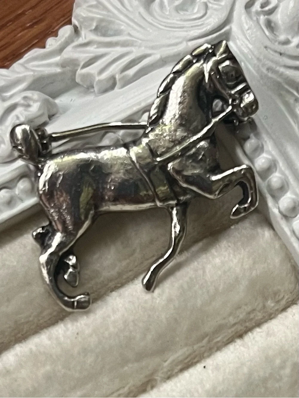 Vintage Rare Guglielmo Cini Horse Brooch Sterling Silver Horse pin 1.10” 6.41g